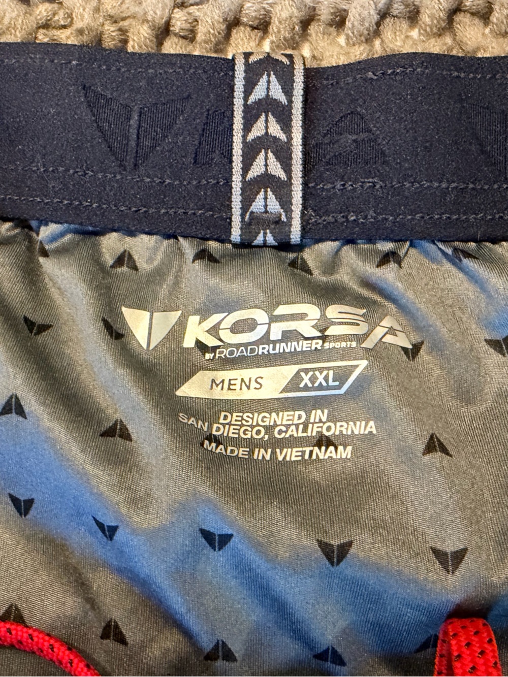 Men's Black Patterned Running Shorts - Picture 5 of 7